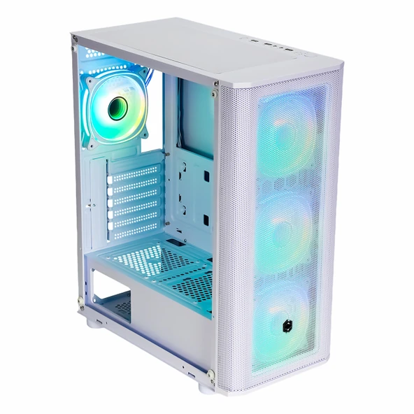 Frisby CM-106 650W 80+ USB 3.2 ARGB ATX Mid Tower Beyaz Kasa - Resim 3