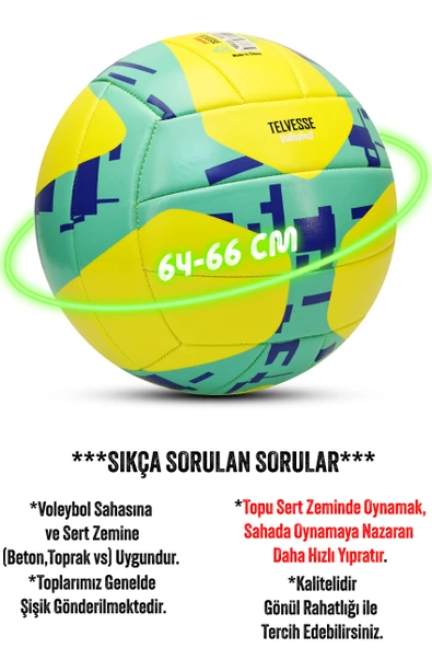 Telvesse VT800 Spike Voleybol Topu Yumuşak Doku Semi-Pro İç-Dış Mekan Soft Touch 300 g No:5 - Resim 5