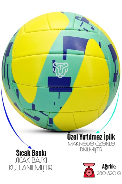 Telvesse VT800 Spike Voleybol Topu Yumuşak Doku Semi-Pro İç-Dış Mekan Soft Touch 300 g No:5 - Resim 3