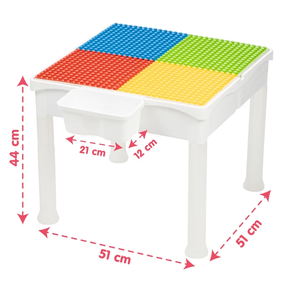 Lego Duplo Uyumlu İki Sandalyeli 87 Parça Bloklu Mega Aktivite Masası - Resim 3