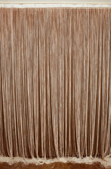 İP ZİNCİR KREM RENK EN 100 CM BOY 280 CM HAZIR DÜĞMELERİ DİKİLMİŞ İP PERDE - Resim 2