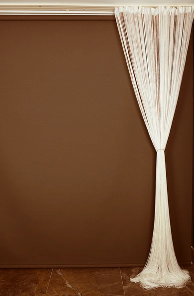 İP ZİNCİR KREM RENK EN 100 CM BOY 280 CM HAZIR DÜĞMELERİ DİKİLMİŞ İP PERDE - Resim 9