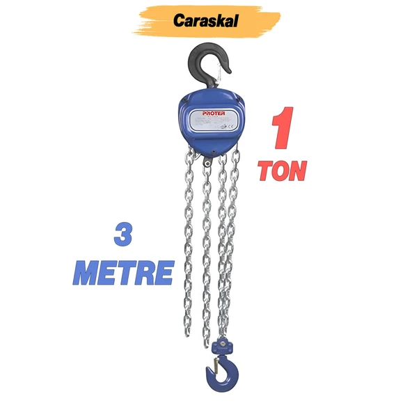 Zincirli Caraskal 1 Ton 3 Metre El Vinci Yük Kaldırma Makinesi Dayanıklı Zincirli Ekipman Ceraskal - Resim 2
