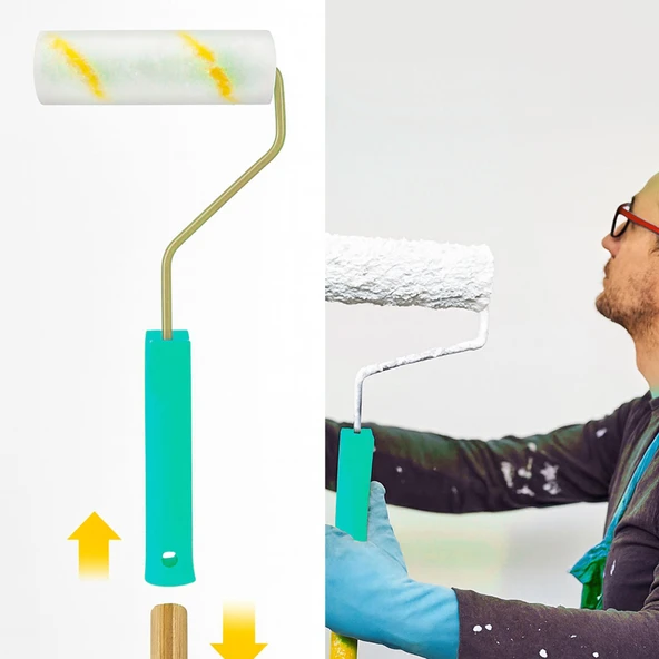 Dekor-1064 Kadife 5cm Orta Çap 7 mm Tüylü Saplı Vernik Rulosu 25 cm - Resim 4