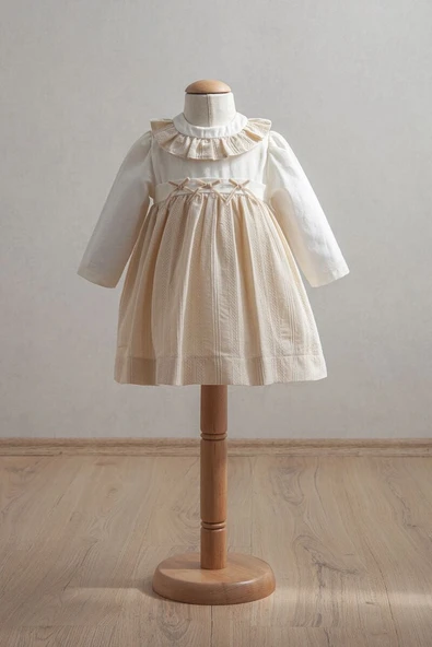 Tongs Baby Bebek Elbise 3914 Açık Sarı ürün görseli 1