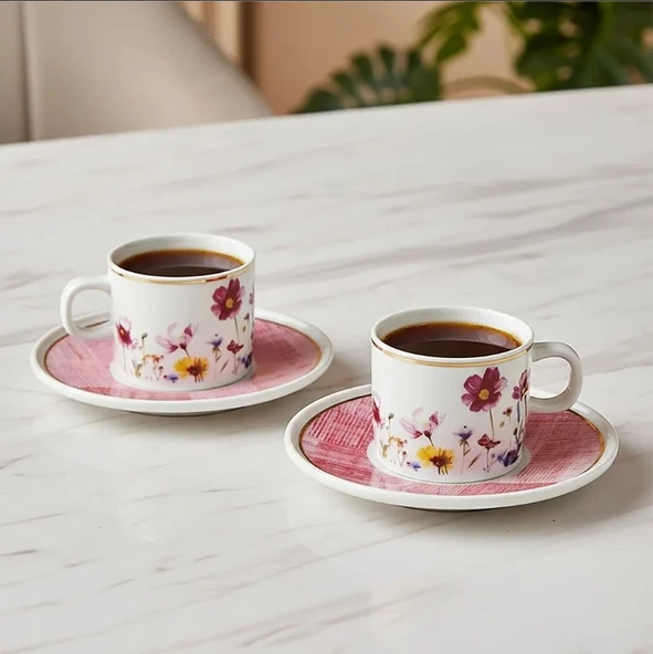 Güral Porselen Mental 4 Parça Çay Fincan Takımı 67092 Pembe - 4