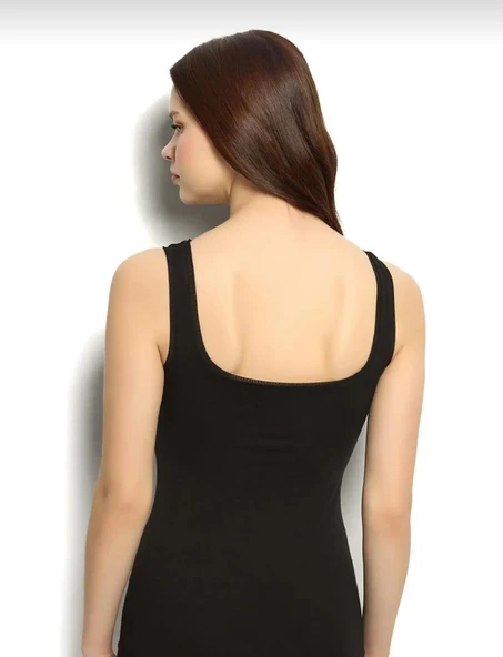 JİBER 627 KADIN MODAL TÜL DETAYLI ASKILI ATLET 10 ADET - Resim 3