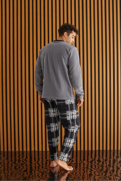 tissue Ekose Polar Erkek Pijama Takımı - 1