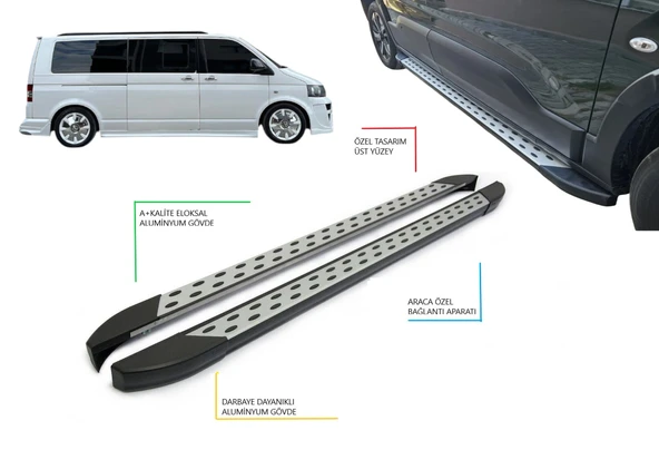 TRANSPORTER T5 UZUN ŞASE NOKTALI YAN BASAMAK 2004-2015 ürün görseli 1