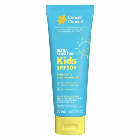 Cancer Council SPF50+ Ultra Sensitive Kids Sunscreen Çocuklar için Güneş Kremi 35ML ürün görseli 1