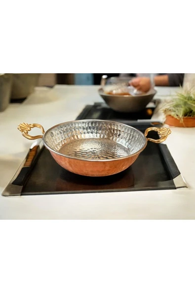 MY ZEY Bakır Sahan Kızartma Yumurta Kahvaltılık tava 3’lü Takım 16 cm - 7