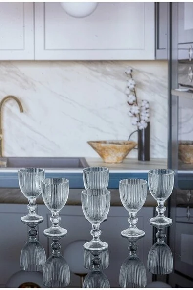 Azurra Ayaklı Kahve Yanı 6Lı Su Bardağı