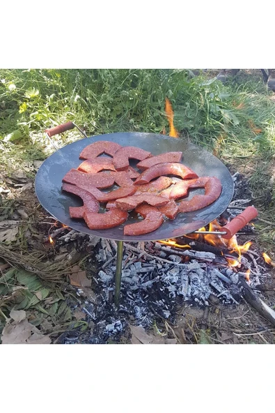 GURKAN Ayaklı Kavurma Sacı Ayaklar Sökülebilir Çanta Hediye Sac Kavurma ** BEZ ÇANTA Hediyeli ** - 2