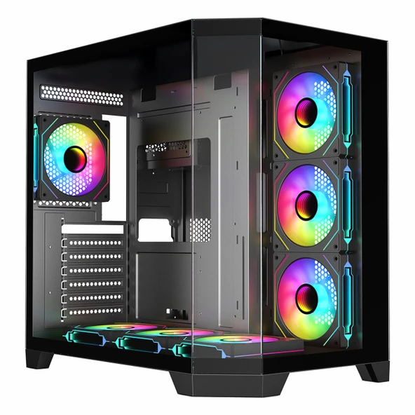 Frisby FC-9550G 850W 80+ Bronz USB 3.2 ARGB ATX Mid Tower Siyah Kasa ürün görseli 1