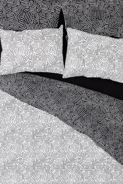 Cozy Home Mono Çift Kişilik Lastikli Çarşaflı Nevresim Takımı Maze Siyah - Resim 3