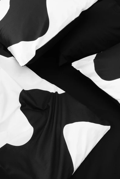 Cozy Home Mono Tek Kişilik Lastikli Çarşaflı Nevresim Takımı Flow Siyah - Resim 6