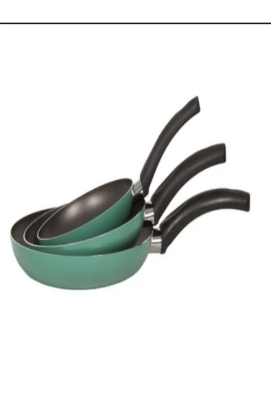Mehtap 3'lü Tava Seti 18 Cm + 22 Cm + 26 Cm yeşil