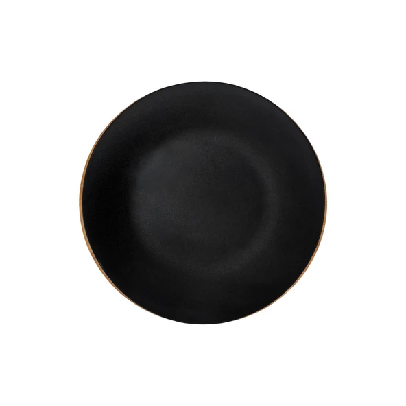 Lava Döküm Yuvarlak Servis Tabağı ve Kayın Servis Ahşabı. Çap(Ø)25cm.-Bordo - Resim 3