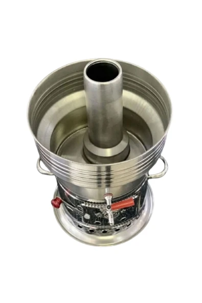 sobapark Odunlu Semaver Kömürlü Semaver Odunlu Kömürlü Çay Semaveri Tek Musluklu Semaver 7 Litre - PASLANMAZ - 4