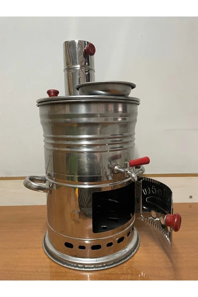 sobapark Odunlu Kömürlü Çay Semaveri Odunlu Kömürlü Semaver Tek Musluklu Semaver 3,5 Litre - 2