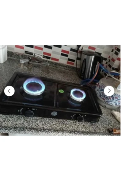 sobapark 2 İki Gözlü Ocak Emaye Set Üstü Ocak Karavan Kamp Ocağı Küçük Ocak Tüplü Ocak - 3