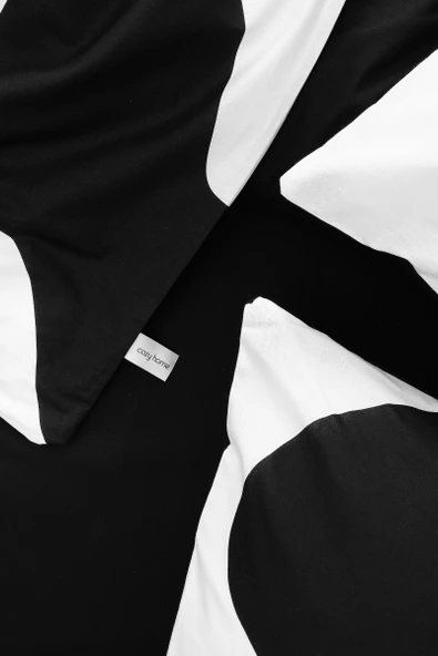 Cozy Home Mono Tek Kişilik Lastikli Çarşaflı Nevresim Takımı Flow Siyah - Resim 5