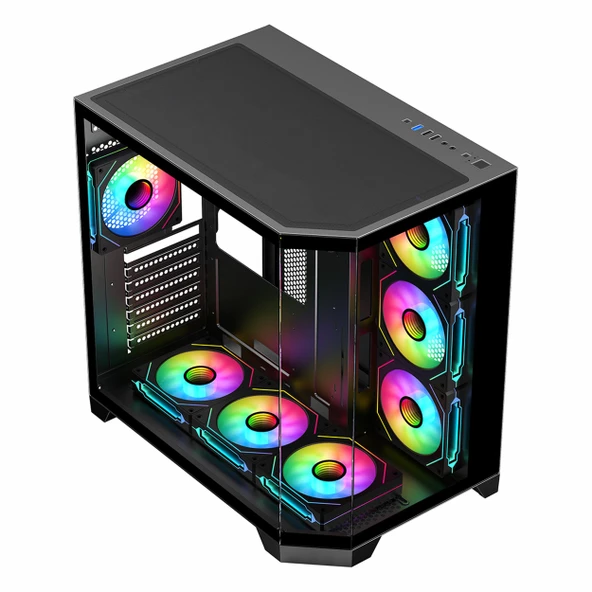 Frisby FC-9550G 850W 80+ Bronz USB 3.2 ARGB ATX Mid Tower Siyah Kasa - Resim 2