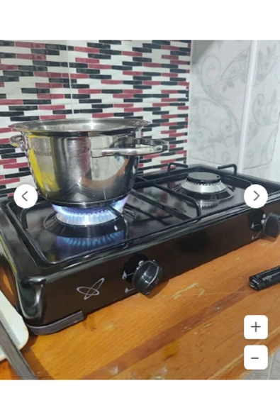 sobapark 2 Gözlü Tüplü Ocak Emaye Set Üstü Ocak İkili Ocak Karavan Kamp Ocağı Küçük Tüplü Ocak - 4