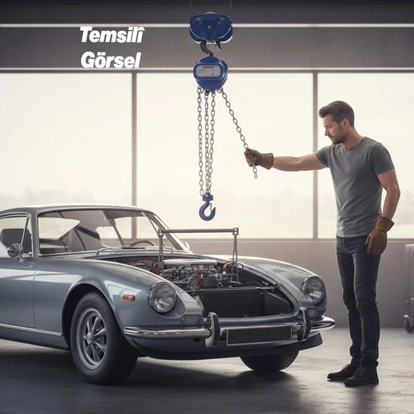 2 Ton 3 Metre Zincirli Caraskal Profesyonel El Vinci Dayanıklı Yük Kaldırma Makinesi Aparat Ceraskal - Resim 5