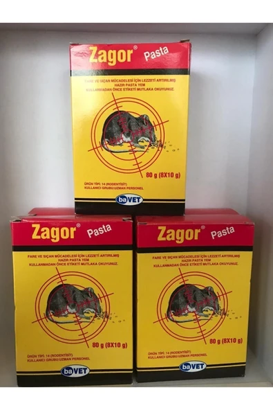 Zagor Fare Pastası Fare Yokedici 80 Gr ( 5 Adet) ürün görseli 1