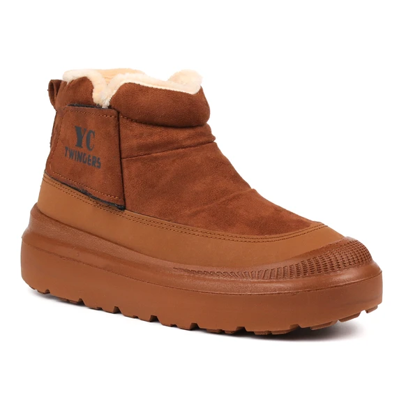 Kadın Vizon Günlük Kürklü Bot - Kalın Tabanlı, Fermuarlı - 3