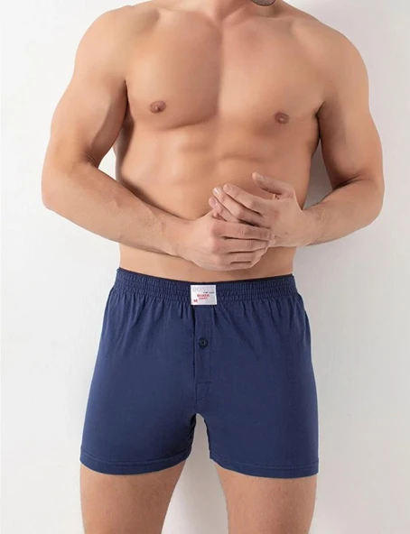 6 Adet Donex Erkek Pamuklu Düz Renk Penye Boxer 2303 - Resim 3