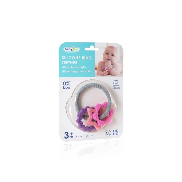 Babyjem Silikon Halka Diş Kaşıyıcı Pembe - Resim 4