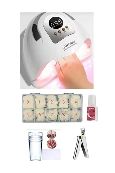 SUN X26 UV MAKİNA,KemikTips,Mxbon,TipsMakası,RubberBase,NonAcid,SuperShine SET ürün görseli 1