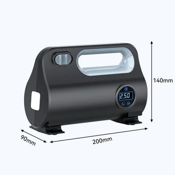 Ally ST-5523 LED Işıklı Taşınabilir Hava Pompası Kompresör Araç Lastik Şişirme Pompası - Resim 7