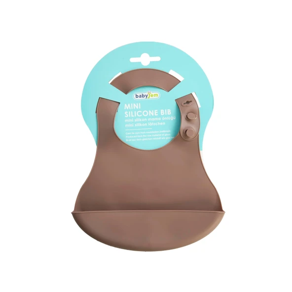 Babyjem Mini Silikon Önlük Latte - Resim 5