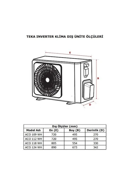 Teka ACI 118 WH - ACO 118 WH A+ 18000 BTU Duvar Tipi Klima - 2