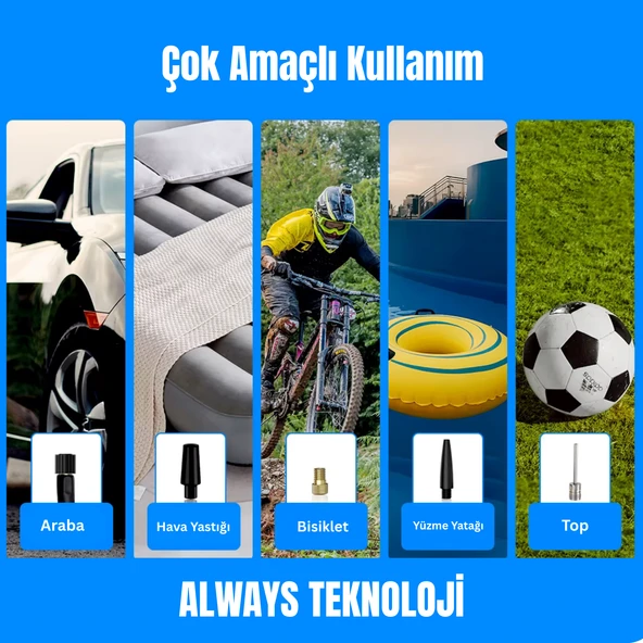 Dijital Ekran CZK-D02 Dijital Ekranlı Lastik Şişirme Hava Pompası - 5