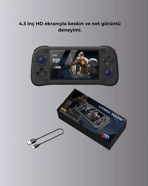 4.3” HD Ekranlı El Konsolu 64GB Hafıza Kartı ve 10000 Yüklü Oyun - 5