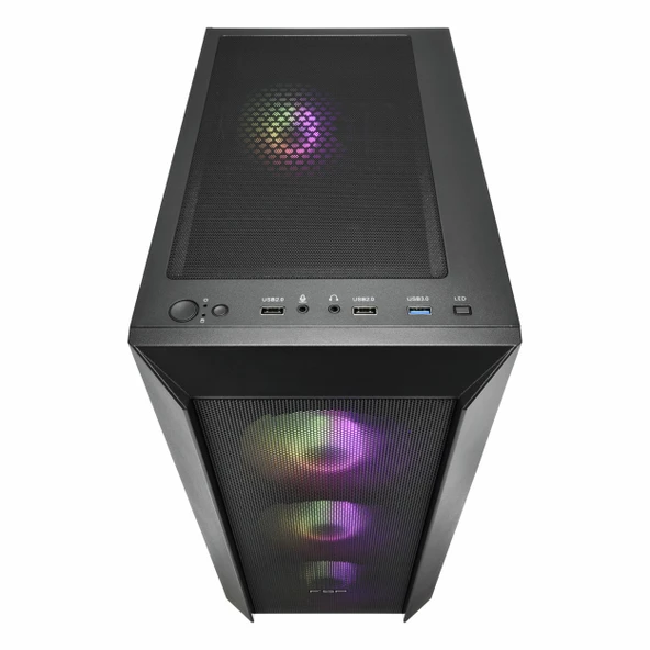 FSP CMT218 650W 80+ USB 3.2 FRGB ATX Mid Tower Siyah Kasa - Resim 3