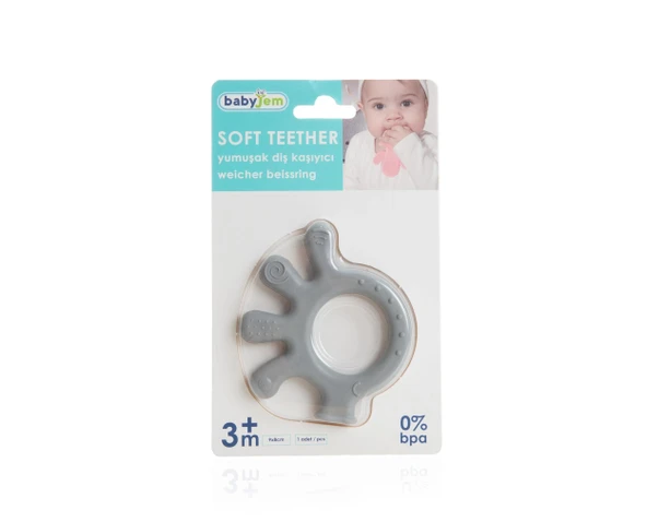 Babyjem Yumuşak Diş Kaşıyıcı Ahtapot Gri - Resim 6