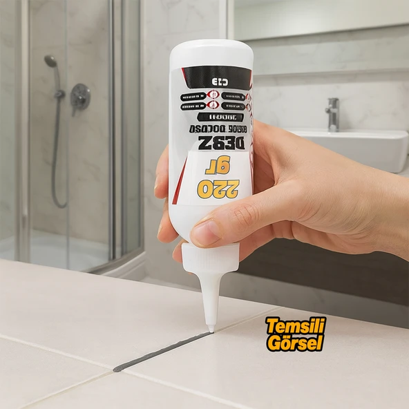 Gri Renk (220 Gr) Hazır Derz Dolgu Fayans Seramik Mermer Yer Duvar için Tamir Derz Yenileme Dolgusu - Resim 3
