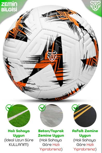 Profesyonel Futbol Topu 2025 Avrupa Pompalı Sert Zemin Halı Saha Futbol Topu No5 Turuncu 525 - Resim 5