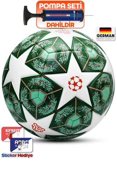 Profesyonel Futbol Topu 2025 Şampiyonlar Ligi Pompalı Sert Zemin Halı Saha Futbol Topu No5 Yeşil 555 ürün görseli 1