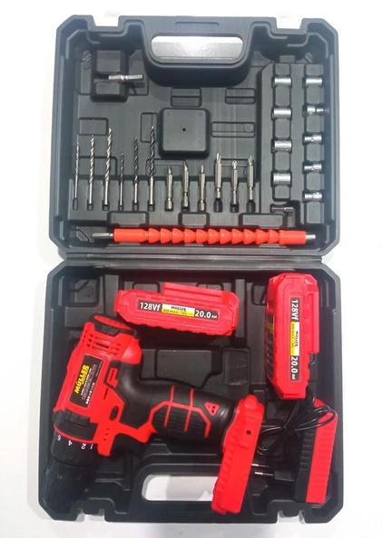 Zhltools 24 V 5 Ah Çelik Şanzuman Bakır Sargılı Çift Akülü Şarjlı Matkap Vidalama 27 Parça Set ürün görseli