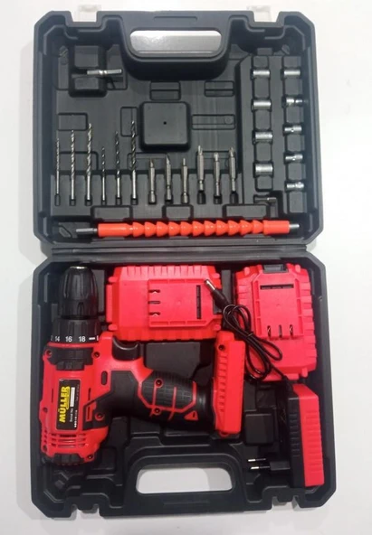 Zhltools 24 V 5 Ah Çelik Şanzuman Bakır Sargılı Çift Akülü Şarjlı Matkap Vidalama 27 Parça Set - Resim 3