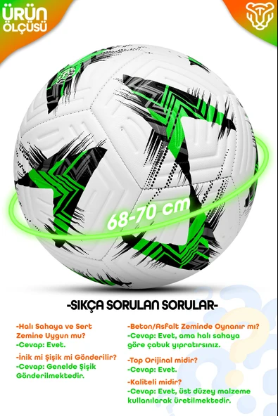Profesyonel Futbol Topu 2025 Avrupa Pompalı Sert Zemin Halı Saha Futbol Topu No5 Yeşil 525 - Resim 4