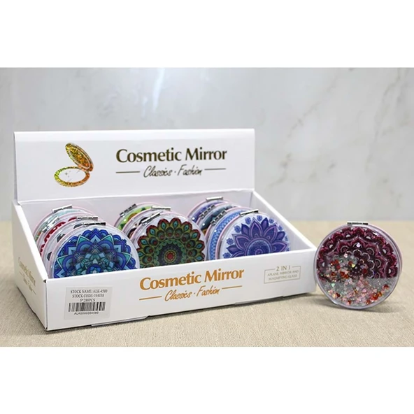 Mandala Desenli Hareketli Sulu El Aynası ürün görseli 1