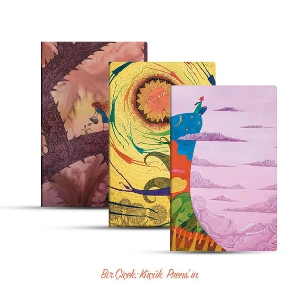 Üçlü Çizgisiz Defter Seti: Bir Çiçek: Küçük Prens’in ürün görseli