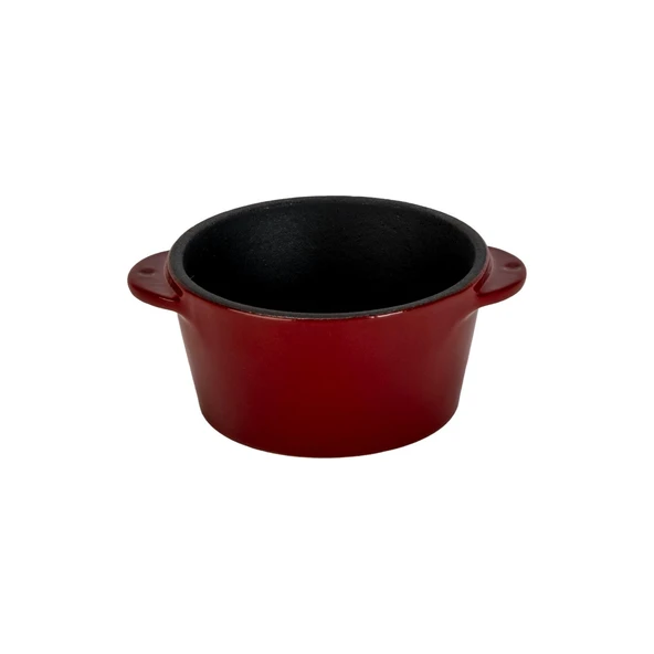 Lava Döküm Yuvarlak Sufle / Sos Kabı. Çap(Ø)8cm.-Bordo